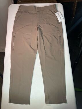 Athleta Taupe Cropped Cargo Joggers